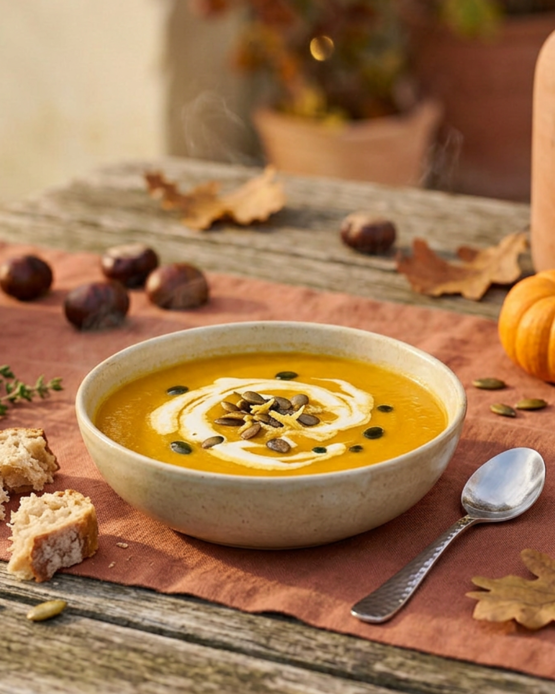 Kürbissuppe mit Kokosmilch und Ingwer