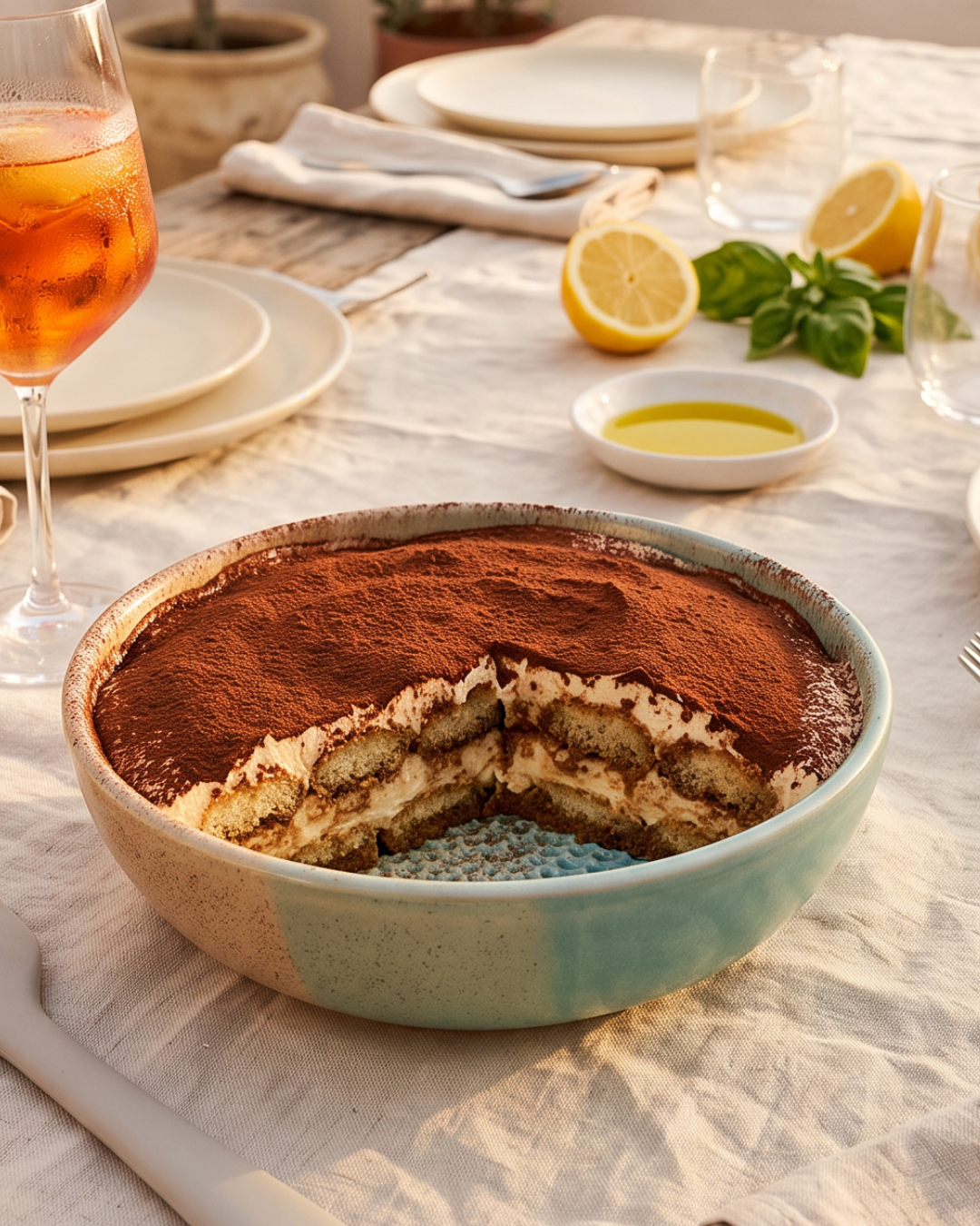 Orangen Tiramisu ohne Ei mit Sahne, Mascarpone und geriebener Schokolade