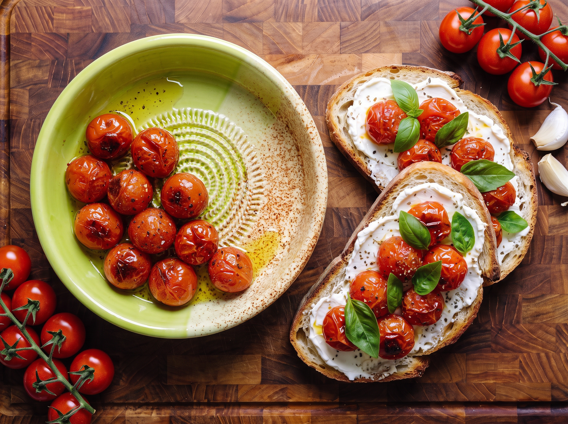 Tomaten-Knoblauchbrot