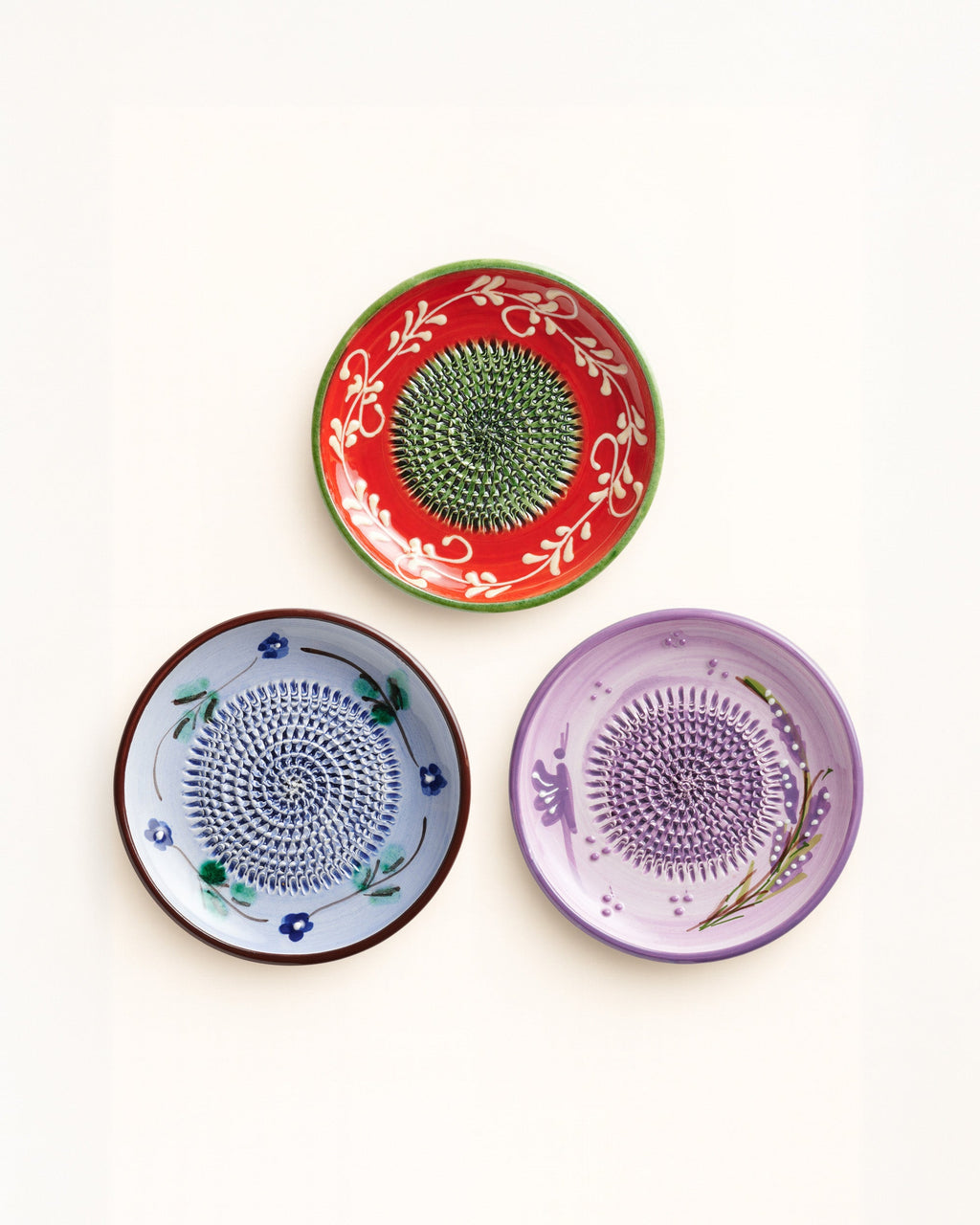 <strong>Ingwer Verschenk-Set</strong> <br>mit 3 Tellerreiben, jeweils mit Rezeptheft u. Reinigungspinsel