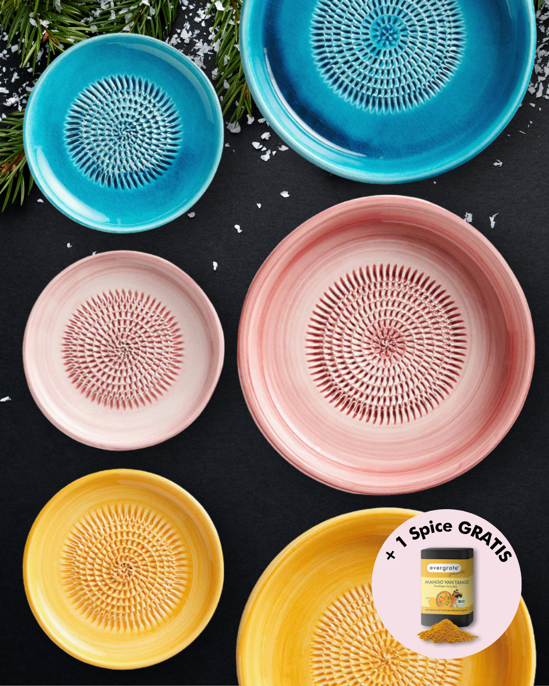 3 Tellerreiben und 3 Dipschalen nach Wahl *Friends-Set*