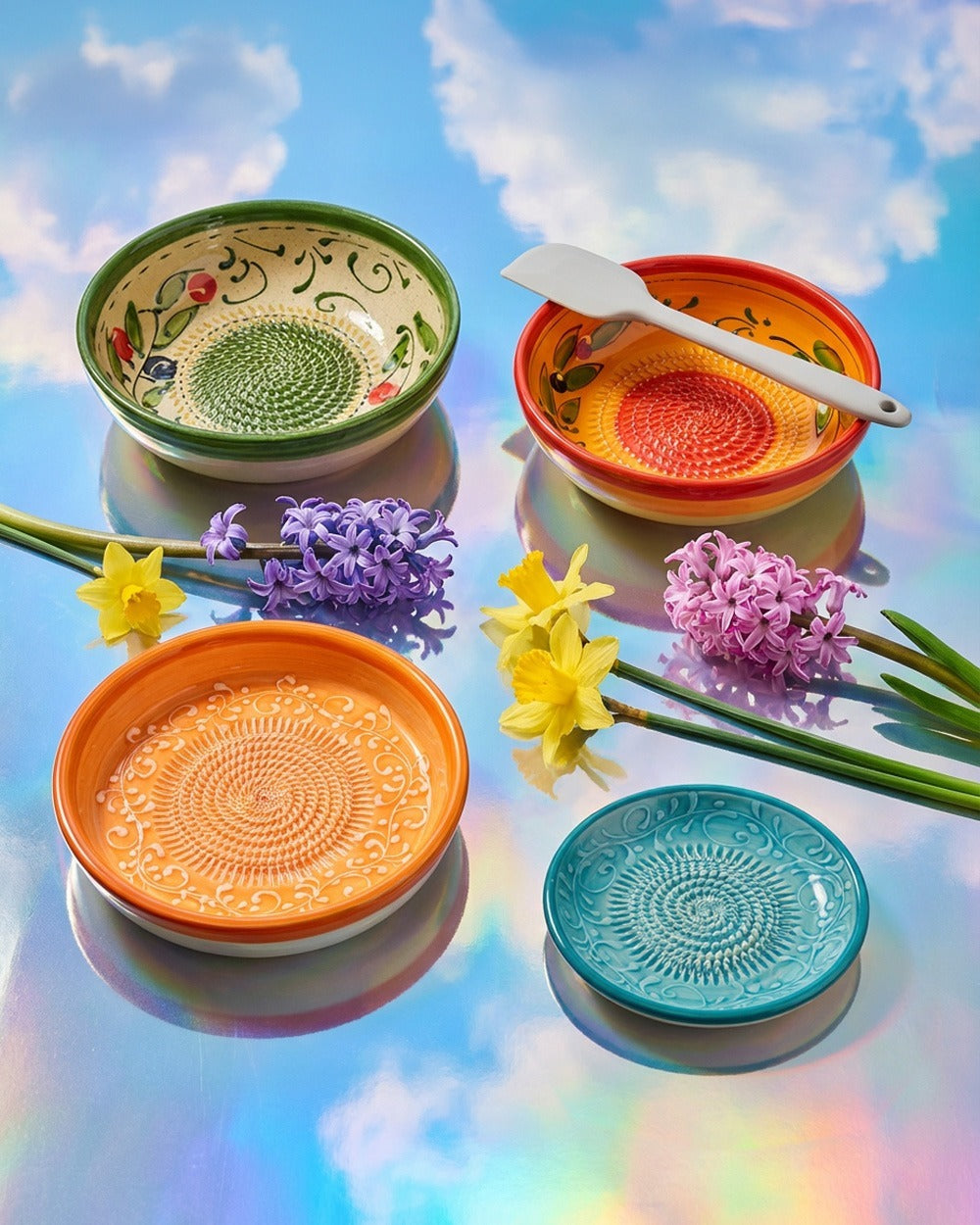 Osterfreunde-Set mit Tellerreibe + Dipschale + 2 Magic Mix Bowls & Silikonspachtel