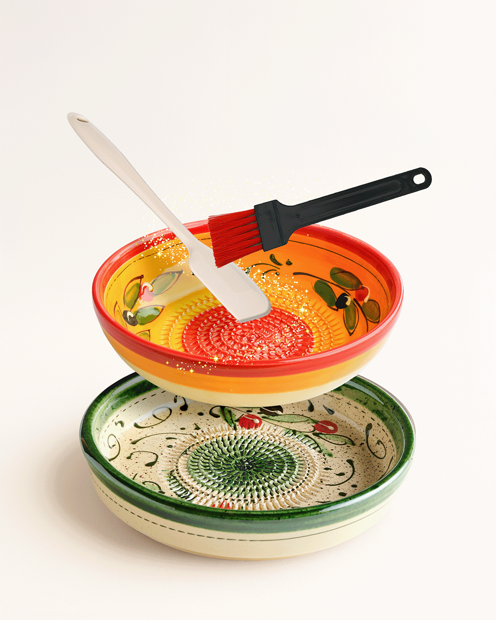 Magic Mix-Bowl-Set mit Dipschale, Silikonspachtel und Marinier- & BBQ-Pinsel