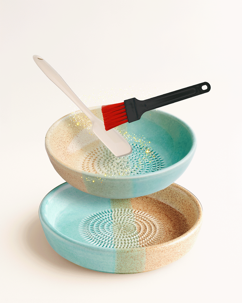 Magic Mix-Bowl-Set mit Dipschale, Silikonspachtel und Marinier- & BBQ-Pinsel