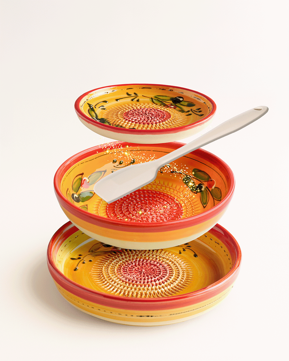 Magic Mix-Bowl-Set mit Tellerreibe, Dipschale und Silikonspachtel