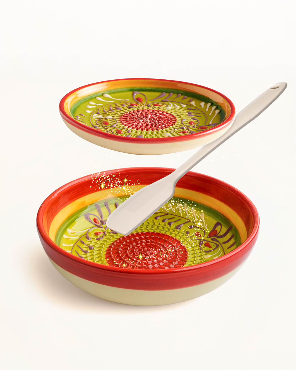 Magic Mix-Bowl-Set mit Tellerreibe und Silikonspachtel