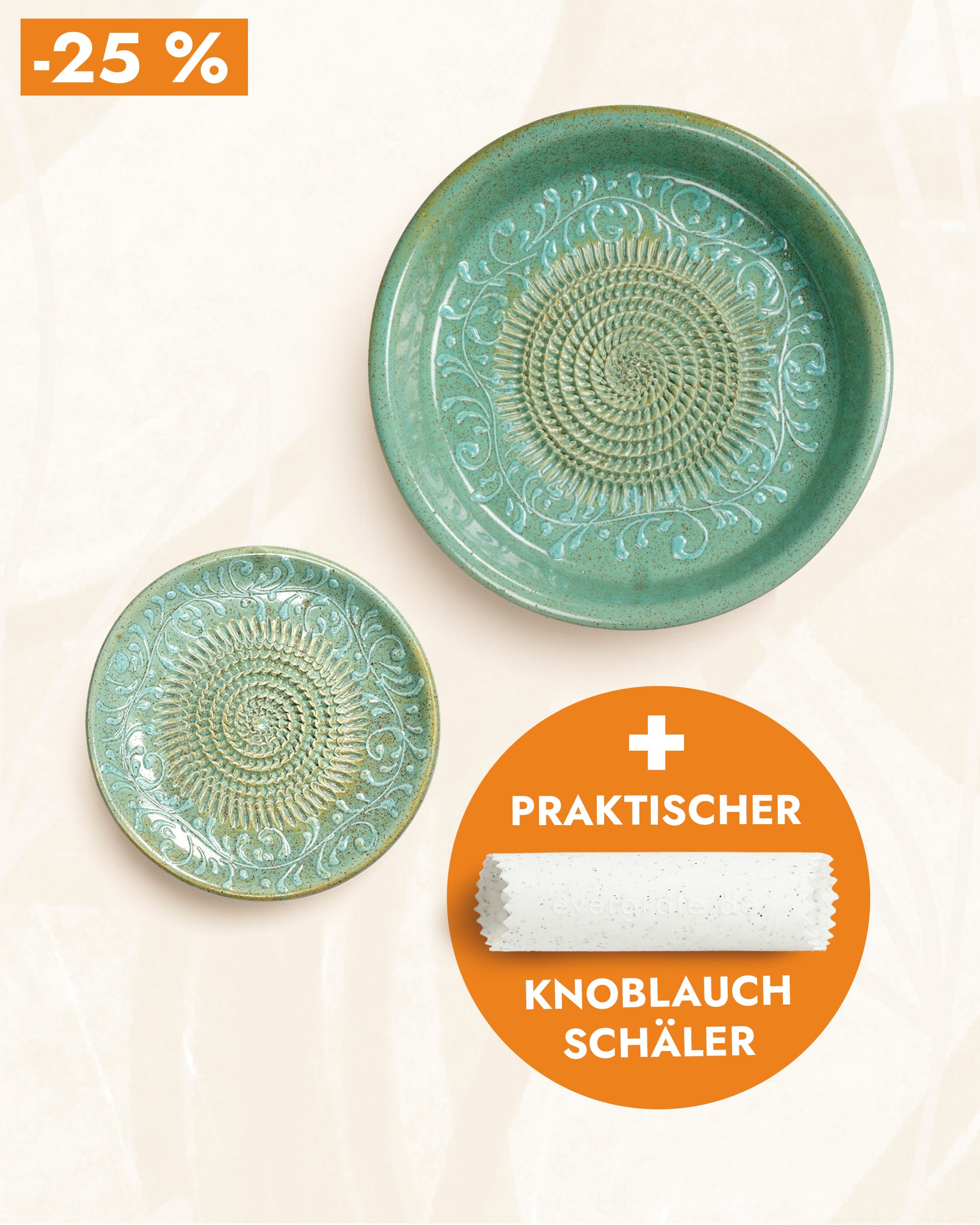 PreSale 1 - Tellerreibe, Dipschale und Knoblauchschäler - Ornaments Exklusiv