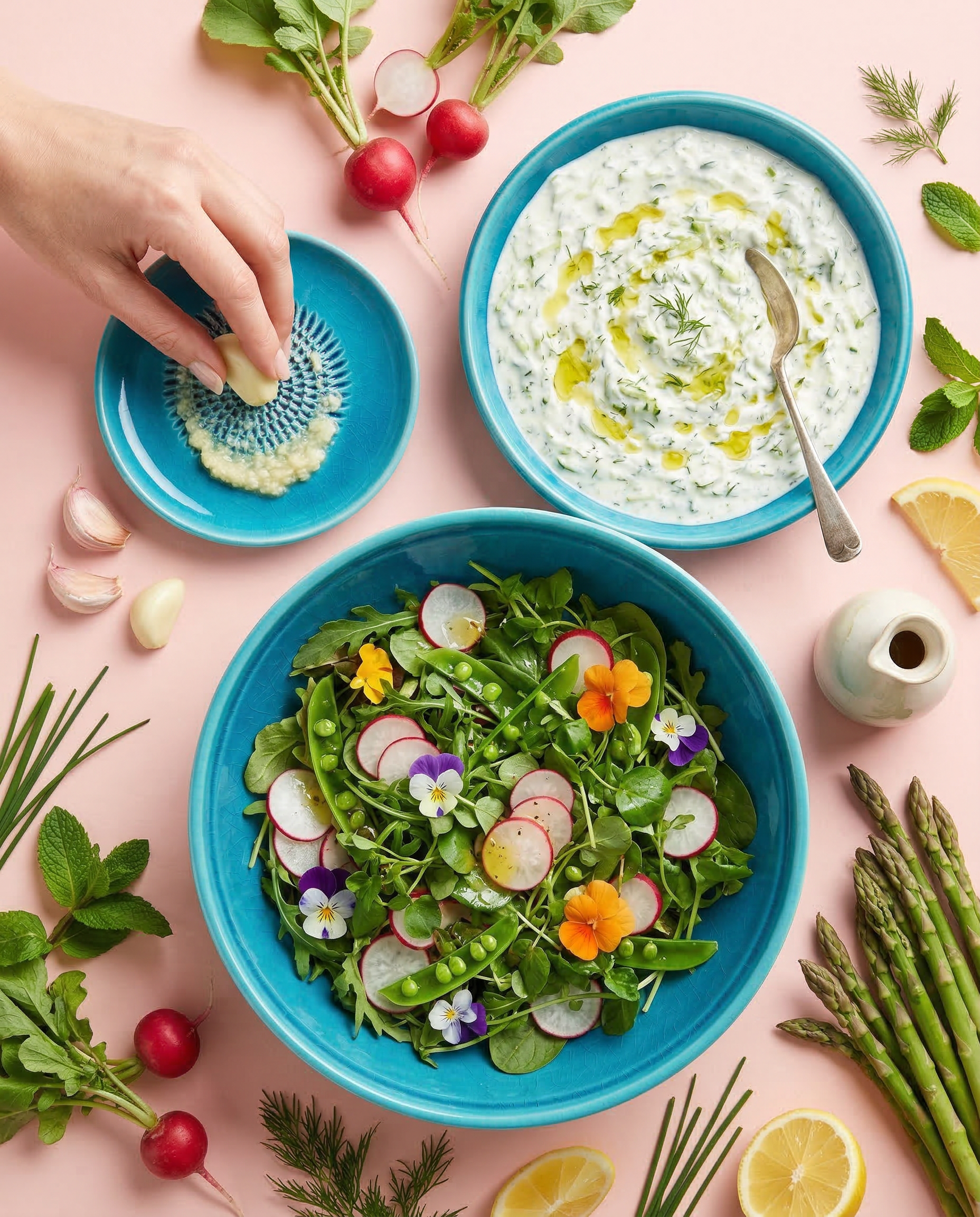 Osterküchen-Set mit Tellerreibe + Dipschale + Reibeschüssel nach Wahl