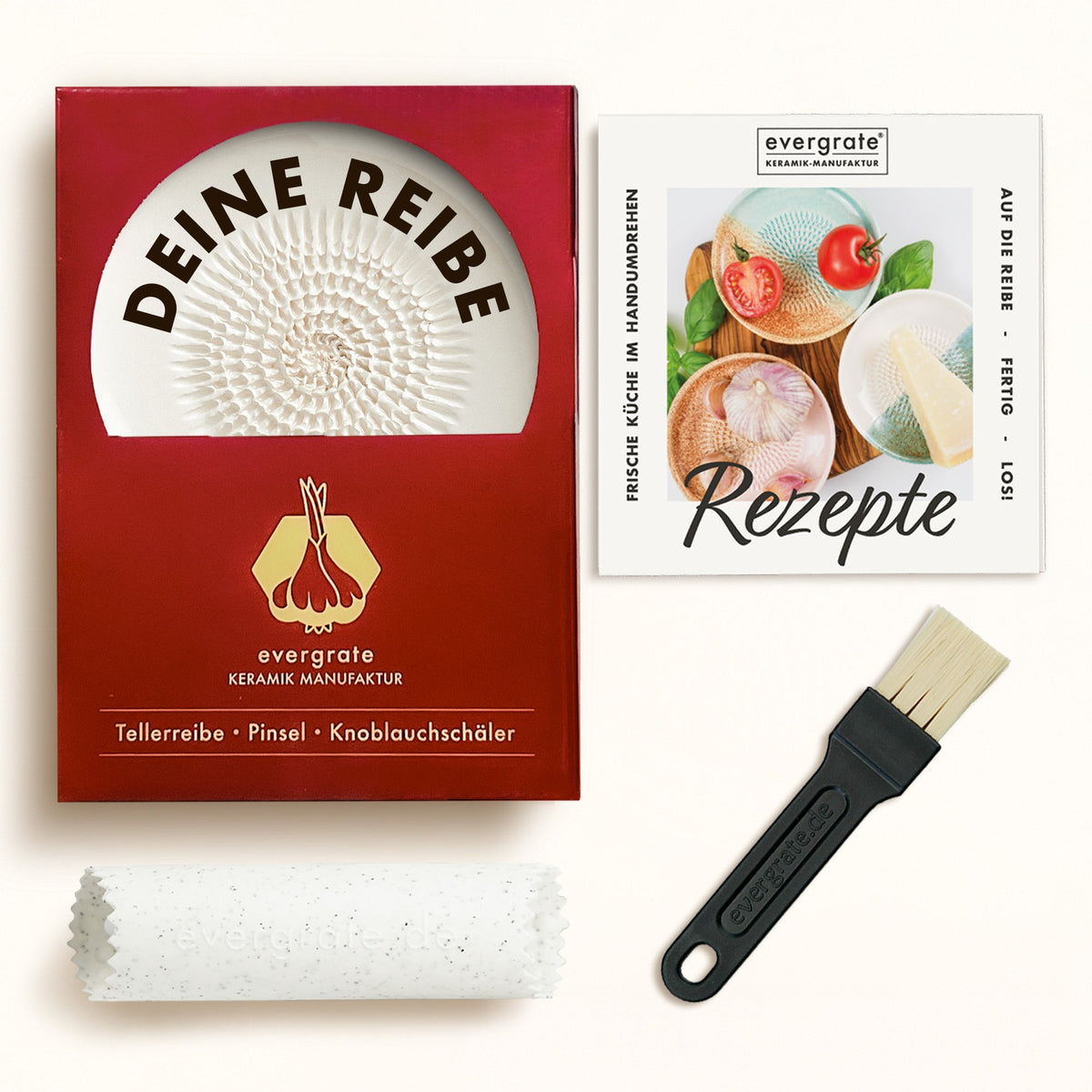 Geschenkbox Weihnachtlich mit Knoblauchschäler für Deine Tellerreibe