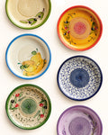 Dipschalen Set rund bestehend aus sechs runden Dipschalen in verschiedenen Farben und Mustern